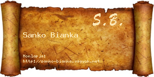 Sanko Bianka névjegykártya