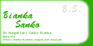 bianka sanko business card
